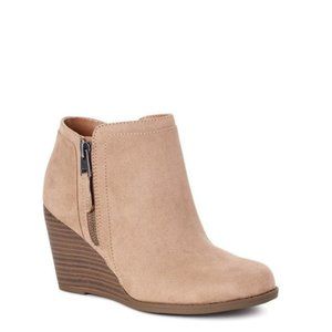 Sand Colored Time and Tru Wedge Bootie